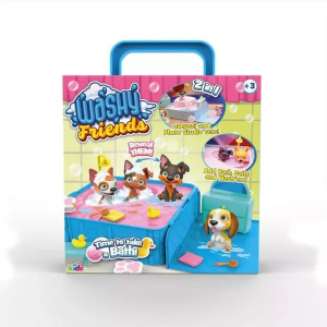 Kidz World Washy Friends: Color reveal Pancsoló kutyusok jacuzzival és 7 kiegészítővel, 3db figurával (K02WFS05)