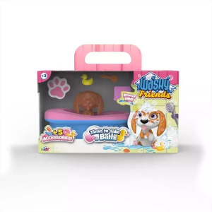 Kidz World Washy Friends: Color reveal Pancsoló kutyusok káddal és 5 kiegészítővel - Beagle (K02WFS04-02)