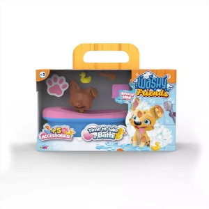 Kidz World Washy Friends: Color reveal Pancsoló kutyusok káddal és 5 kiegészítővel - Corgi (K02WFS04-01)