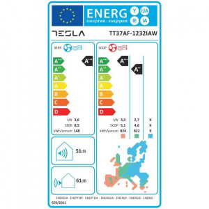 Tesla Virtuoso, friss levegő, 3,7 kW klíma,A+++, wifi, UV,Hepa szűrő, beszereléssel, 3 méter csővezésig (TT37AF-1232IAWUVT)