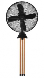 HOME álló fém ventilátor, 60 W, 45 cm névleges lapátátmérő, 4 lapát, 3 fokozat, oszcillálás, fekete, SF45
