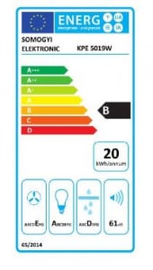 HOME konyhai páraelszívó STORM, három sebességfokozat, légszállítás: 190 m3/h, 38 W, 50 cm, fehér, KPE 5019W