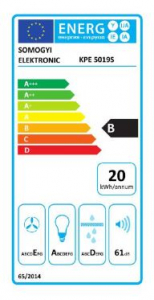 HOME konyhai páraelszívó STORM, három sebességfokozat, légszállítás: 190 m3/h, 38 W, 50 cm, rozsdamentes acél, fehér, KPE 5019S