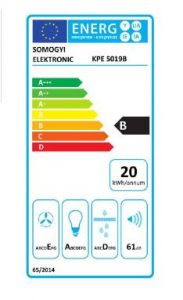 HOME konyhai páraelszívó STORM, három sebességfokozat, légszállítás: 190 m3/h, 38 W, 50 cm, fekete,KPE 5019B