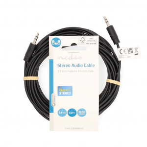Nedis 3.5 mm Jack audiokábel 5m (CAGL22000BK50)