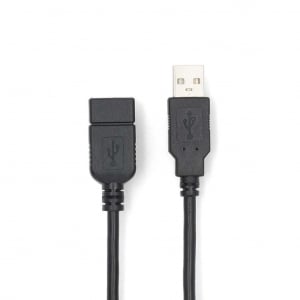 Nedis USB-A apa - USB-A anya hosszabbító kábel 2m fekete (CCGL60010BK20)