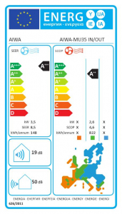 AIWA Musukari MU35 3.5kW, WIFI, A+++ hűtő-fűtő klíma , -20 °C-ig fűt, H tarifához alkalmas