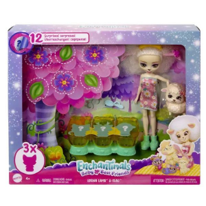 Mattel EnchanTimals: Meglepetés játékszett - Lorna Lamb & Flag bárány figura (HLK83 / 0194735151769)