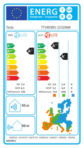 Tesla Select 3,4 kW split klíma A++, -20 °C-ig fűt, wifi, H tarifához alkalmas (TT34EX81-1232IAW)