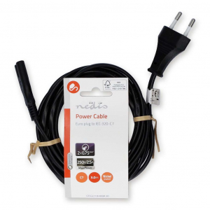 Nedis Euro - IEC-320-C7 tápkábel 3m (CEGL11040BK30)