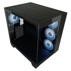 LC Power Gaming 809B - Dark Storm_X táp nélküli ablakos ház fekete (LC-809B-ON)