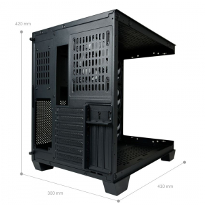 LC Power Gaming 809B - Dark Storm_X táp nélküli ablakos ház fekete (LC-809B-ON)