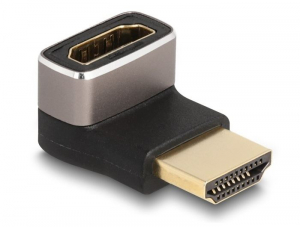 Delock HDMI adapter apa - anya 90  lefelé néző csatlakozódugóval 8K 60 Hz szürke fém (60085)