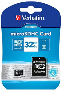 32GB SD HC micro memória kártya Verbatim + adapter (Class 10) (44083)