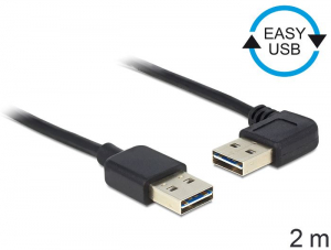 Delock EASY USB 2.0 Type-A -> Type-A kábel 2m fekete (85557)