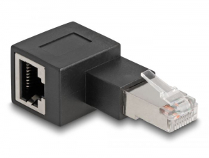 Delock RJ45 90 fokos adapter fekete (87863)