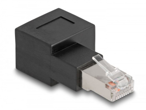 Delock RJ45 90 fokos adapter fekete (87864)