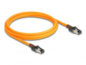 Delock RJ45 hálózati kábel USB Type-C porttal megtalálási, önazonosítási funkcióval Cat.6A S/FTP 2 m narancssárga (80408)