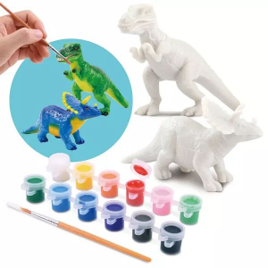 Playgo: Dinoszaurusz világ műgyanta festés - T-rex és Triceratopsz (78183)