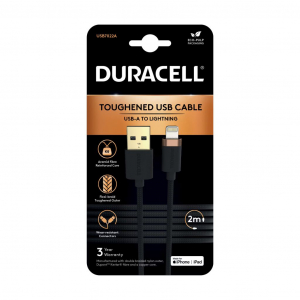 Duracell C89 USB-A - Lightning kábel 2m fekete (5056304399970)