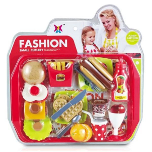 Manyuk Toys mini gyorséttermi étel készlet tálcával 14db-os (XJ326H-66)