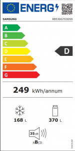 Samsung RB53DG703DS9EO alulfagyasztós hűtőszekrény inox