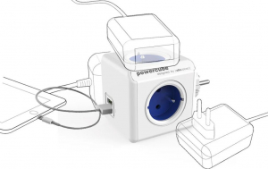Cubenest Powercube Original elosztó 4x aljzat 1x USB-A 1x USB-C fehér-kék (6974699970811)