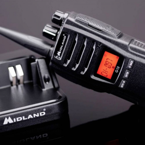 Midland walkie-talkie set, Headset, t&aacute;ska, Akkupakk, PMR k&eacute;sz&uuml;l&eacute;k, fekete, C1462.S1