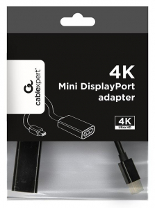 Gembird Cablexpert 4K mini DisplayPort adapter fekete (A-mDPM-DPF4K-01)