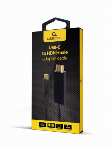 Gembird Cablexpert USB-C - HDMI adapter 4K, 60Hz, 2m fekete (A-CM-HDMIM-02)