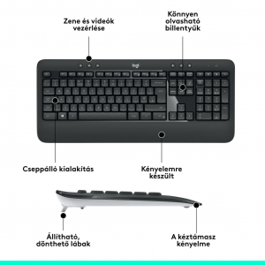 Logitech MK540 Advanced vezeték nélküli billentyűzet + optikai egér (920-008690)