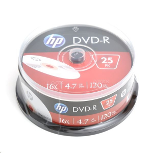 HP DVD-R 4.7GB 16x DVD lemez hengeres 25db/henger  (HP1625-)