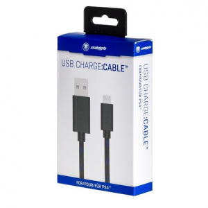snakebyte PS4 USB töltő- és adatkábel fekete-kék 2m (SB910463)
