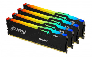 64GB 5200MHz DDR5 RAM Kingston Fury Beast RGB CL40 (4x16GB) (KF552C40BBAK4-64)