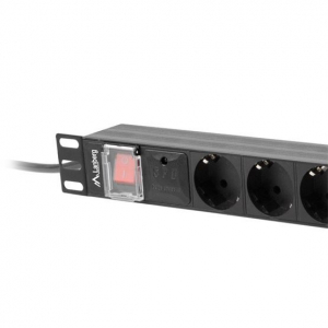 Lanberg 1U 16A 8 aljzat elosztósor 2m (PDU-08F-0200-BK)