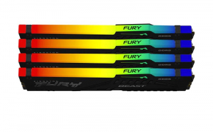 64GB 5200MHz DDR5 RAM Kingston Fury Beast RGB CL40 (4x16GB) (KF552C40BBAK4-64)
