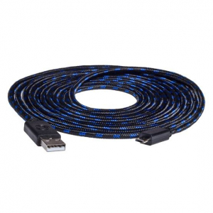 snakebyte PS4 USB töltő- és adatkábel fekete-kék 2m (SB910463)