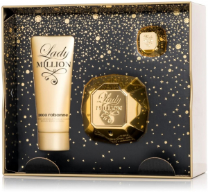 Paco Rabanne Lady Million EDP 80ml +  testápoló 75 ml + mini EDP 5ml ajándékcsomag Hölgyeknek