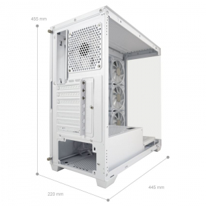 LC Power Gaming 715W - Seamless_Pale_X táp nélküli ablakos ház fehér (LC-715W-ON)