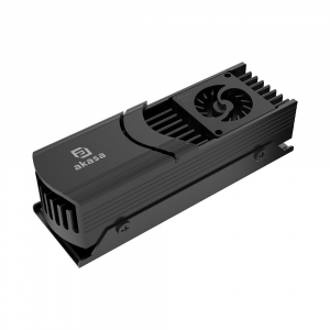 Akasa Gecko Pro LX aktív M.2 NVMe PCIe 5.0 SSD hűtő (A-M2HS04-BK)