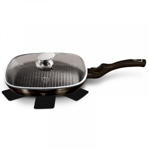 Berlinger Haus Metallic Line Shiny Black Edition grillserpenyő fedővel 28cm (BH-6612)