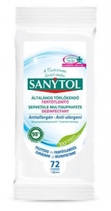 Sanytol &aacute;ltal&aacute;nos t&ouml;rlőkendő fertőtlen&iacute;tő antiallerg&eacute;n 72db (36631348)