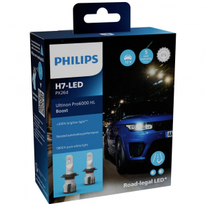 Philips fényszóró izzó Ultinon Pro6000 H7 12 V, 11972U60BX2