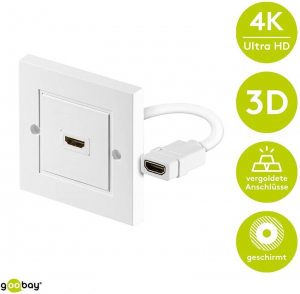 Goobay HDMI fali aljzat fehér (51722)