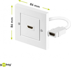 Goobay HDMI fali aljzat fehér (51722)
