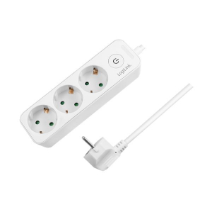 LogiLink kapcsolós hosszabbító 3x CEE 7/3 aljzat, 1,5m kábel fehér (LPS244)