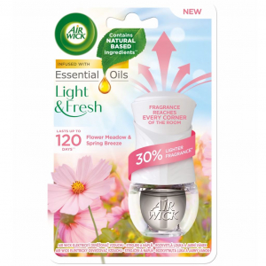 Air Wick elektromos illatos&iacute;t&oacute; k&eacute;sz&uuml;l&eacute;k + 19 ml Flower Meadow&Spring Breeze ut&aacute;nt&ouml;ltő