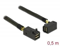 Delock Mini SAS HD SFF-8643 > Mini SAS HD SFF-8643, ívelt kábel  0,5m (83621)