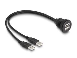 Delock beépíthető 2 x USB 2.0 A apa - 2 x USB 2.0 A anya kábel 1m (88104)