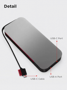 Lenovo Go USB-C Laptop Power Bank 20000mAh viharszürke (G0A3LG2WWW)